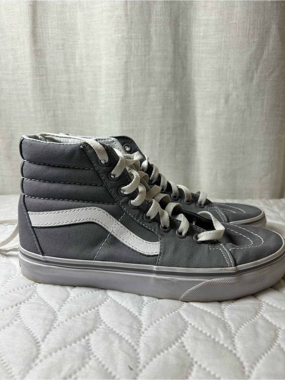 Vans Sk8-Hi Slim Gray Canvas High Top Sneakers - Women’s 7.5/ Men’s 6 - Picture 7 of 8